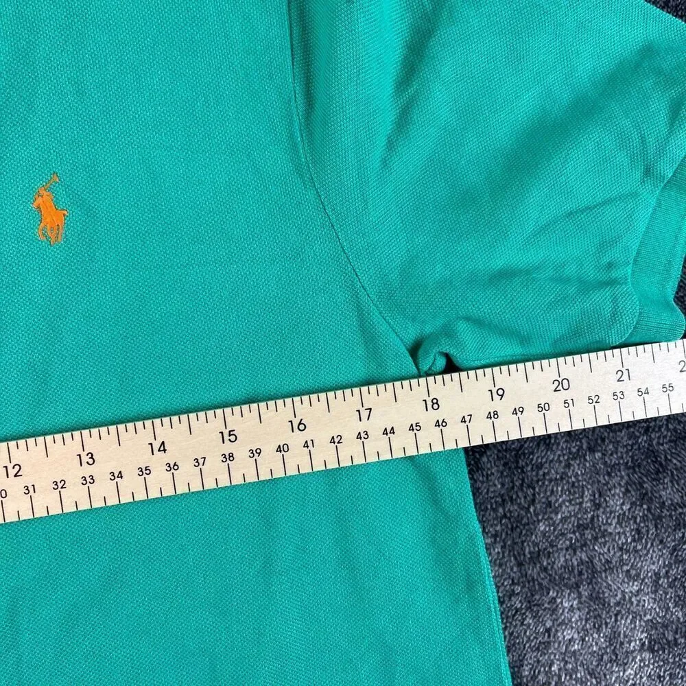 Polo Ralph Lauren Boys XL (18-20) Green Polo Short Sleeve Orange Pony